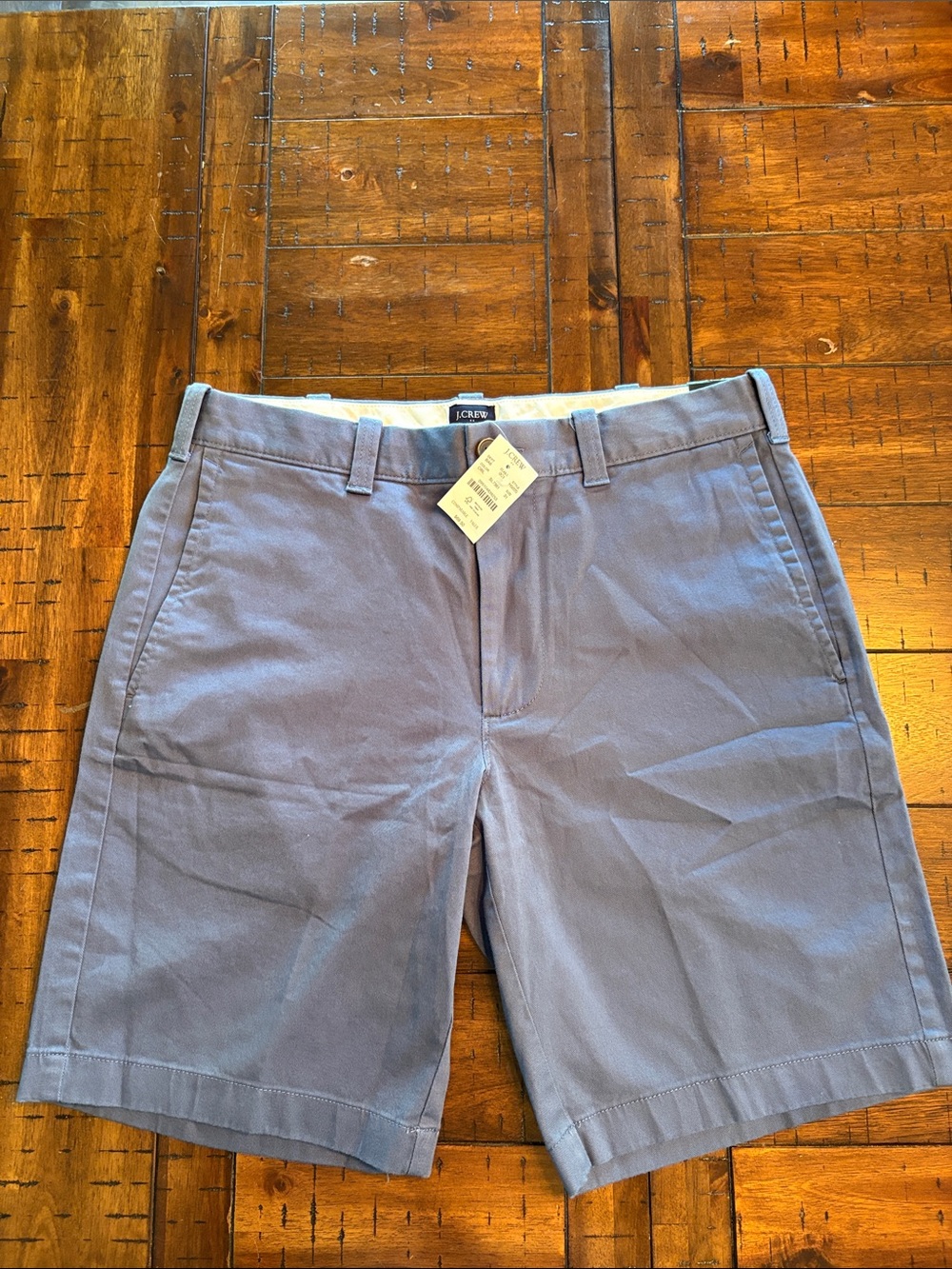 J. Crew Men’s Slate Blue Flat Front Chino Shorts - NWT - Sz 31 - Classic, Cotton